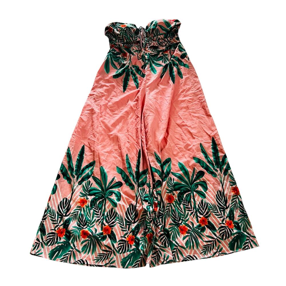 Fashion Nova Maui Nights Tropical Print Wide Leg Halter Jumpsuit Size 1X NWT - Picture 3 of 9